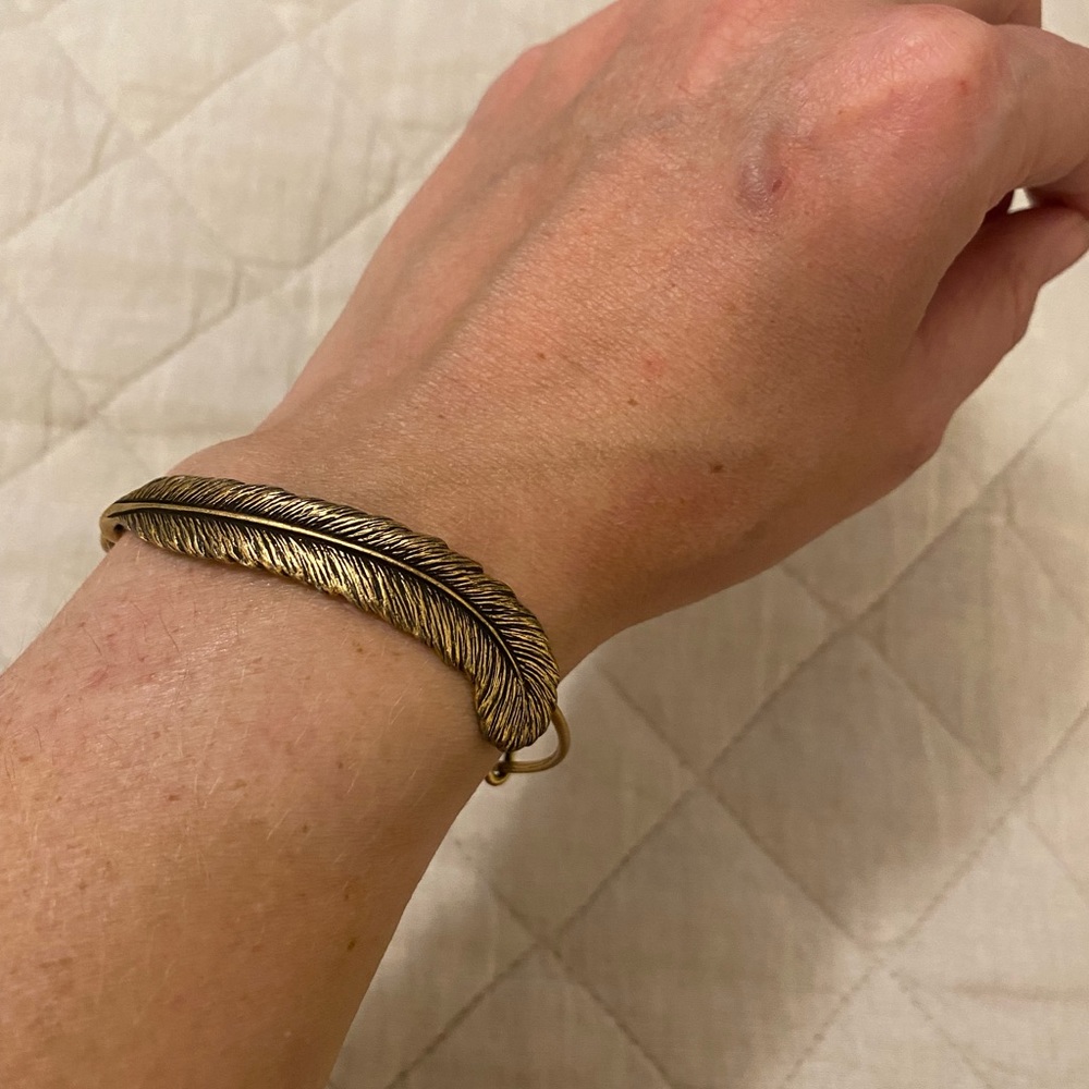 Alex and Ani Gold Feather Bracelet